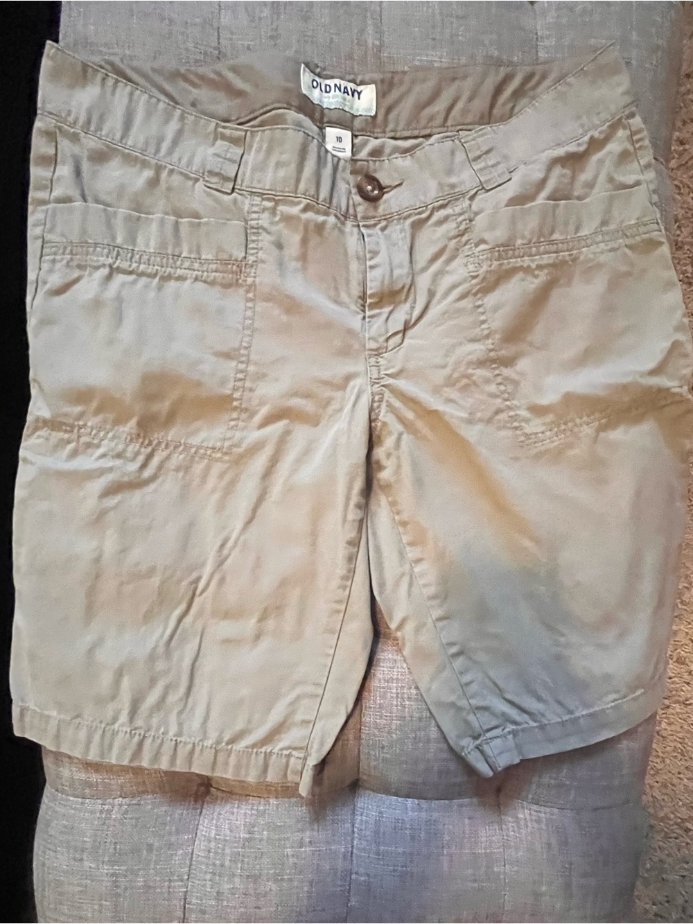 Old Navy Light Tan Women's Bermuda Cargo Shorts